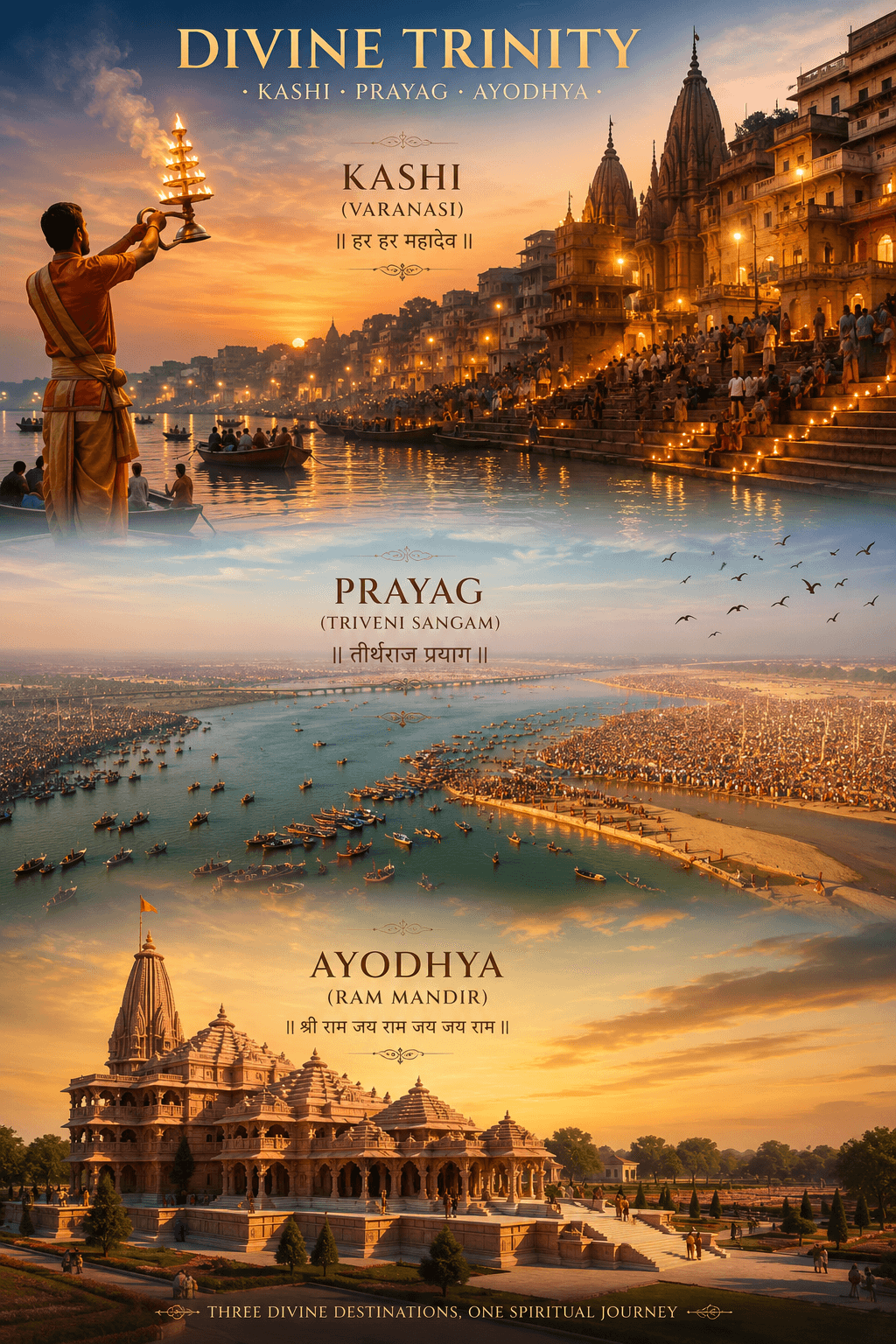 Spiritual journey across Varanasi, Ayodhya, and Prayagraj